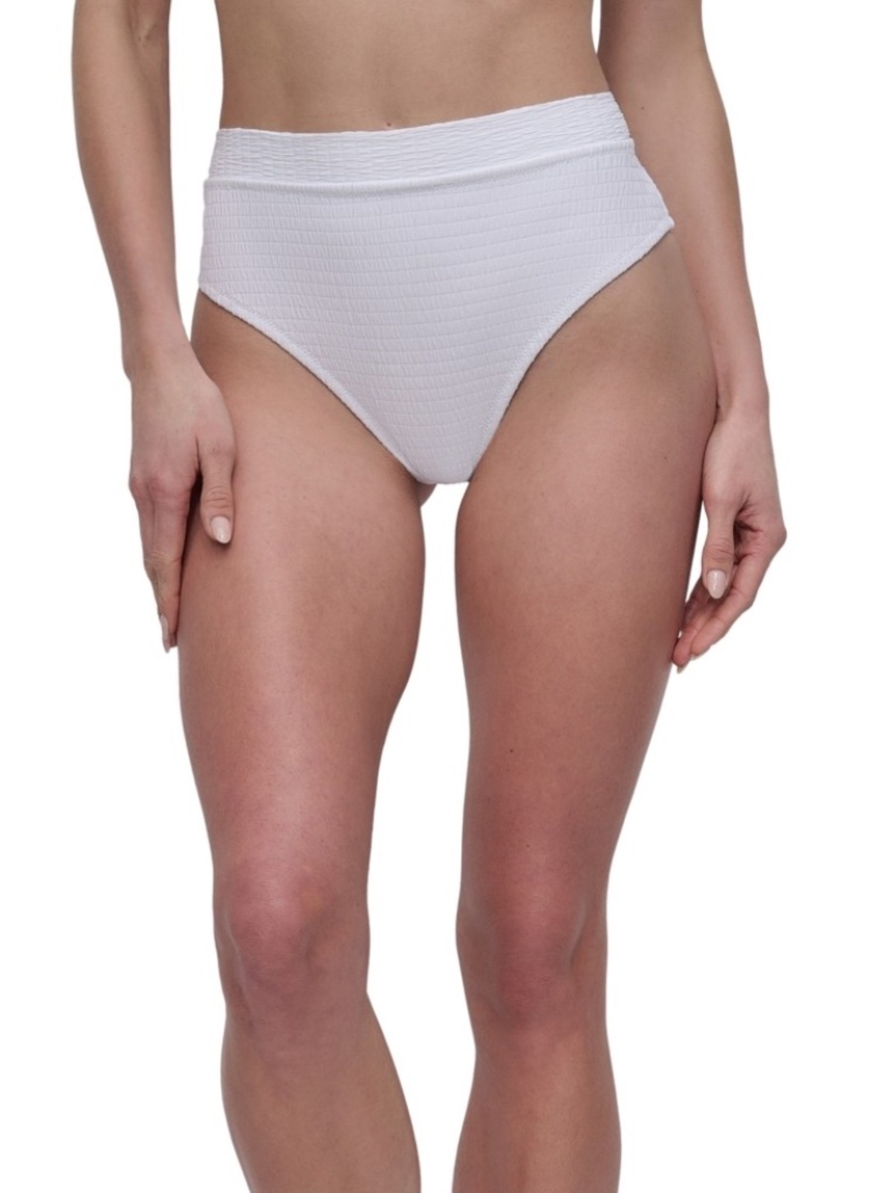 Dkny Women's High Waist Bikini Bottoms - Soft White Texture